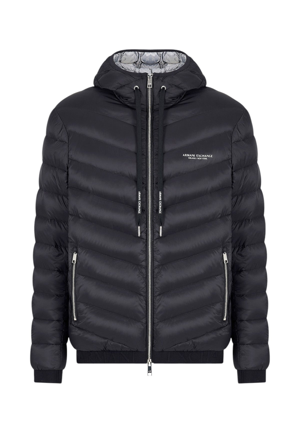 Piumino Leggero 8nzb53 Black, Melange Grey B