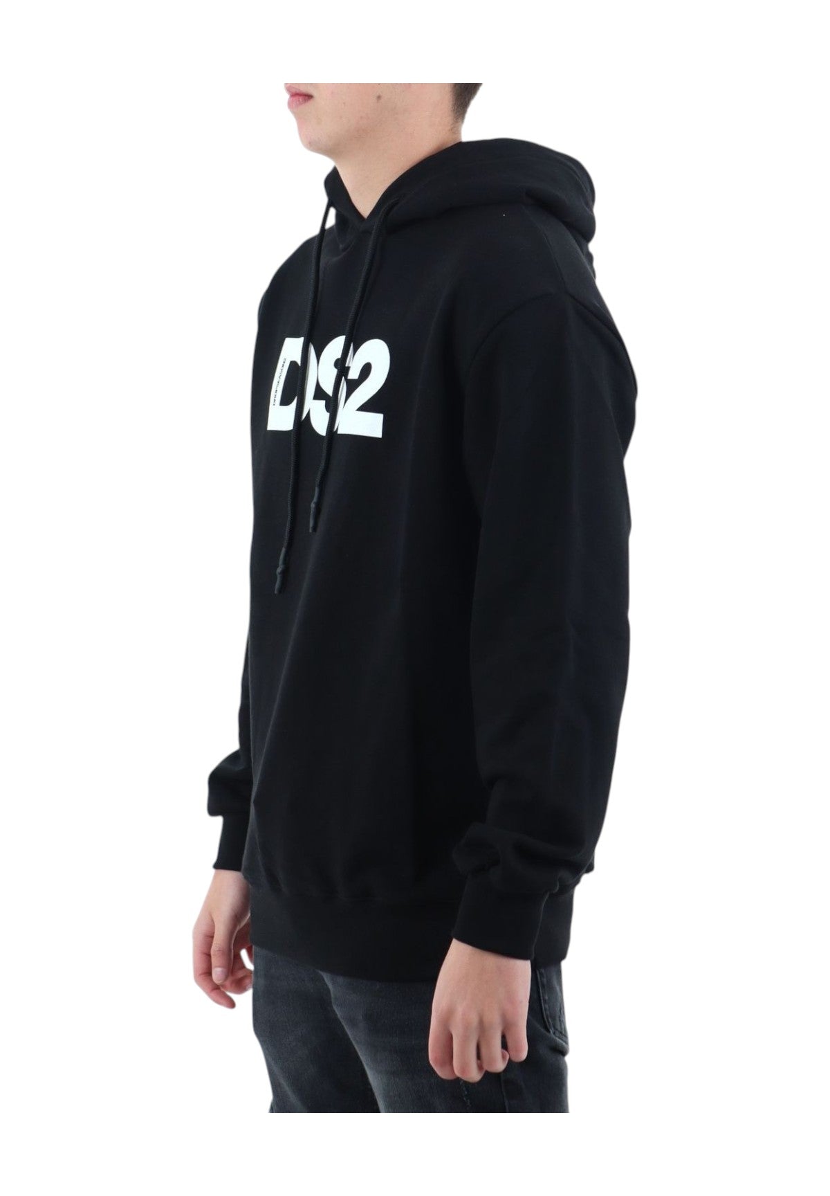 Felpa Pullover Con Cappuccio Ss25293 Nero