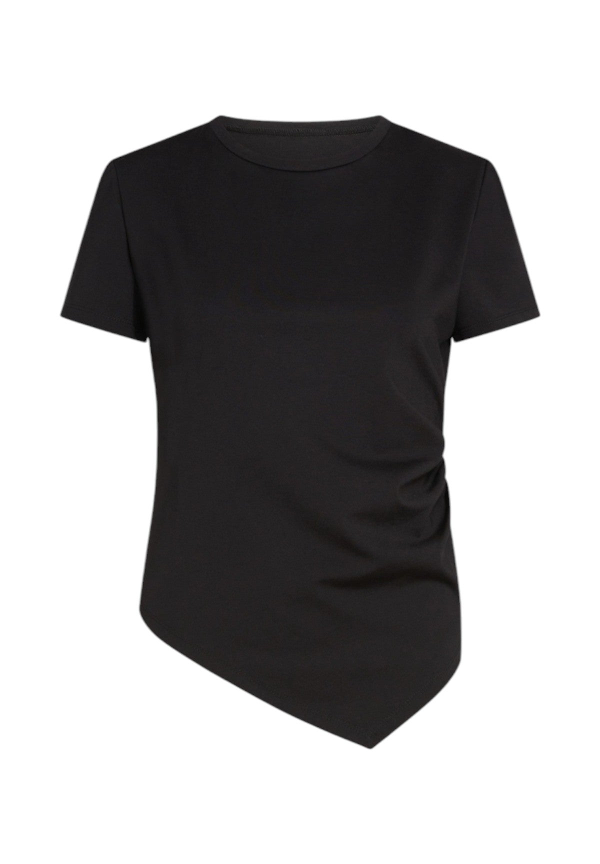 T-Shirt A Maniche Corte Curvato Nero