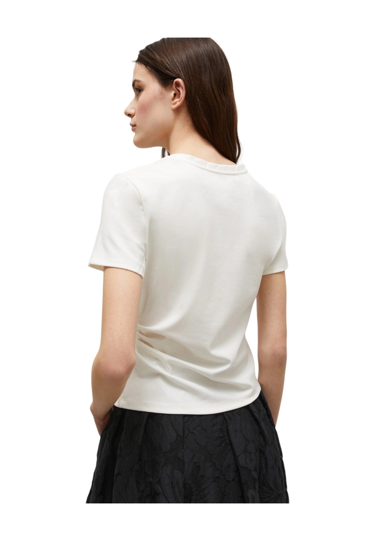 T-Shirt A Maniche Corte Curvato Bianco