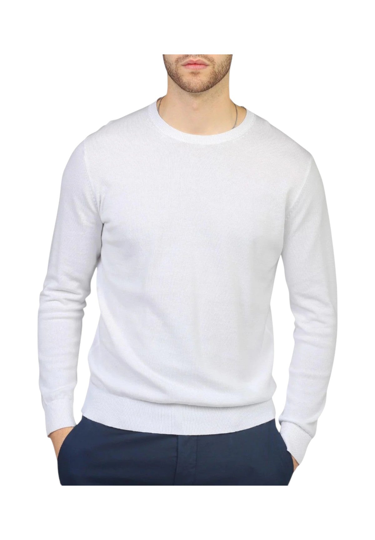 Maglione Girocollo Mk10001 Bianco