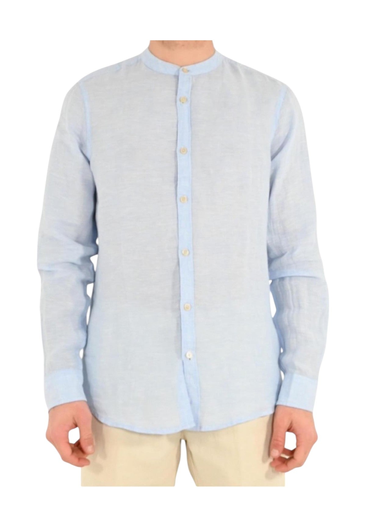 Camicia Coreana Mk13002 Celeste