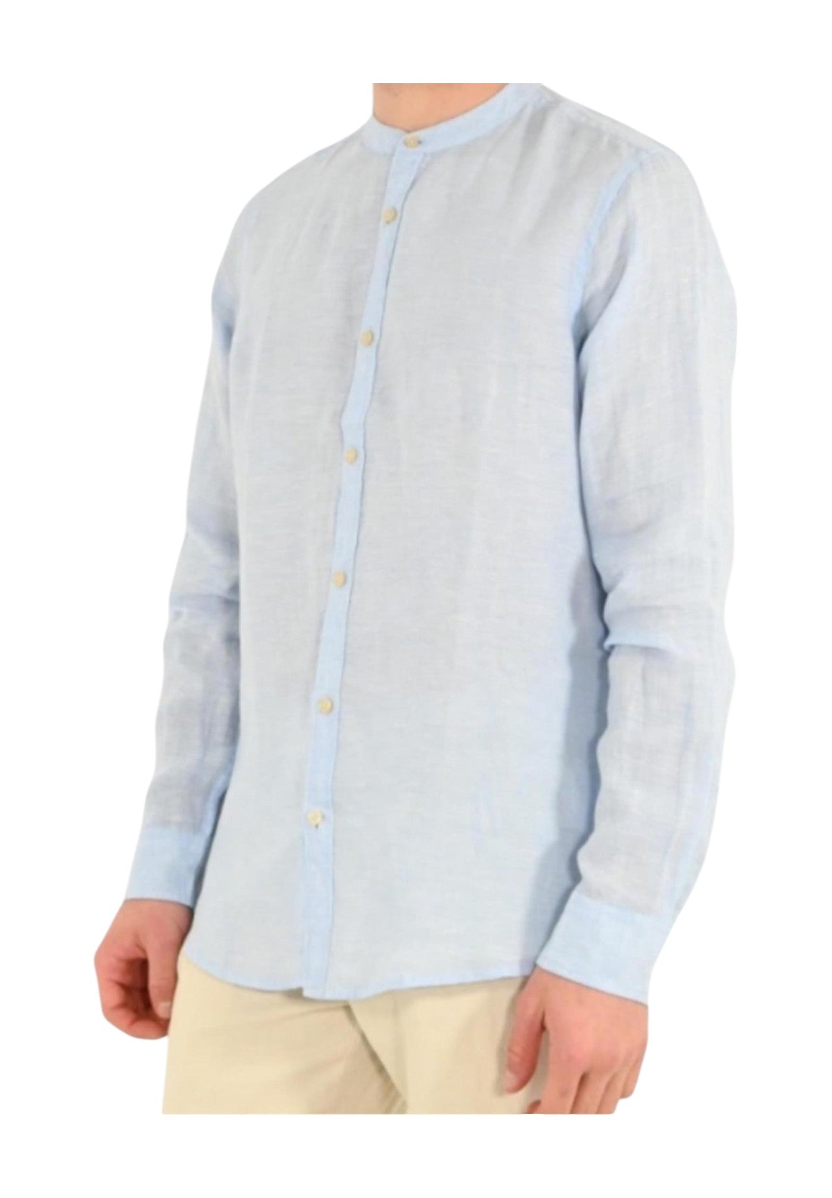 Camicia Coreana Mk13002 Celeste