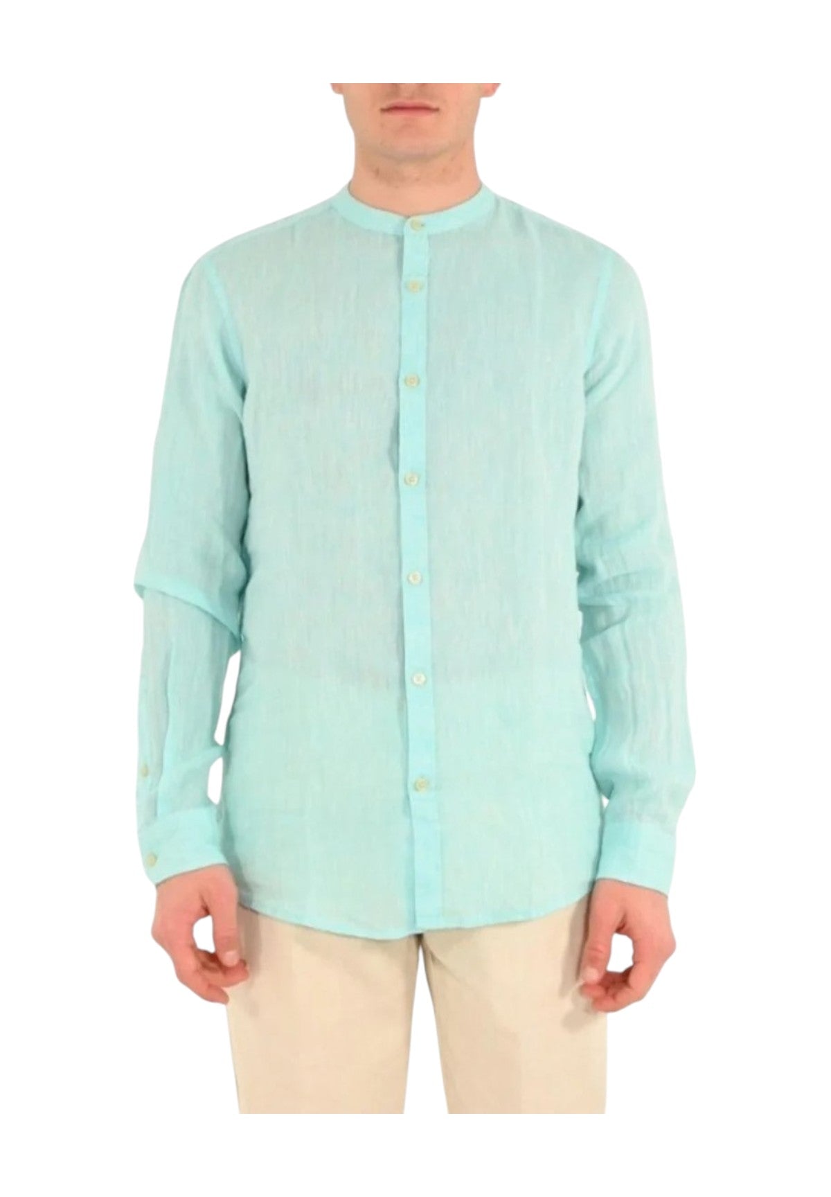 Camicia Coreana Mk13002 Verde Acqua