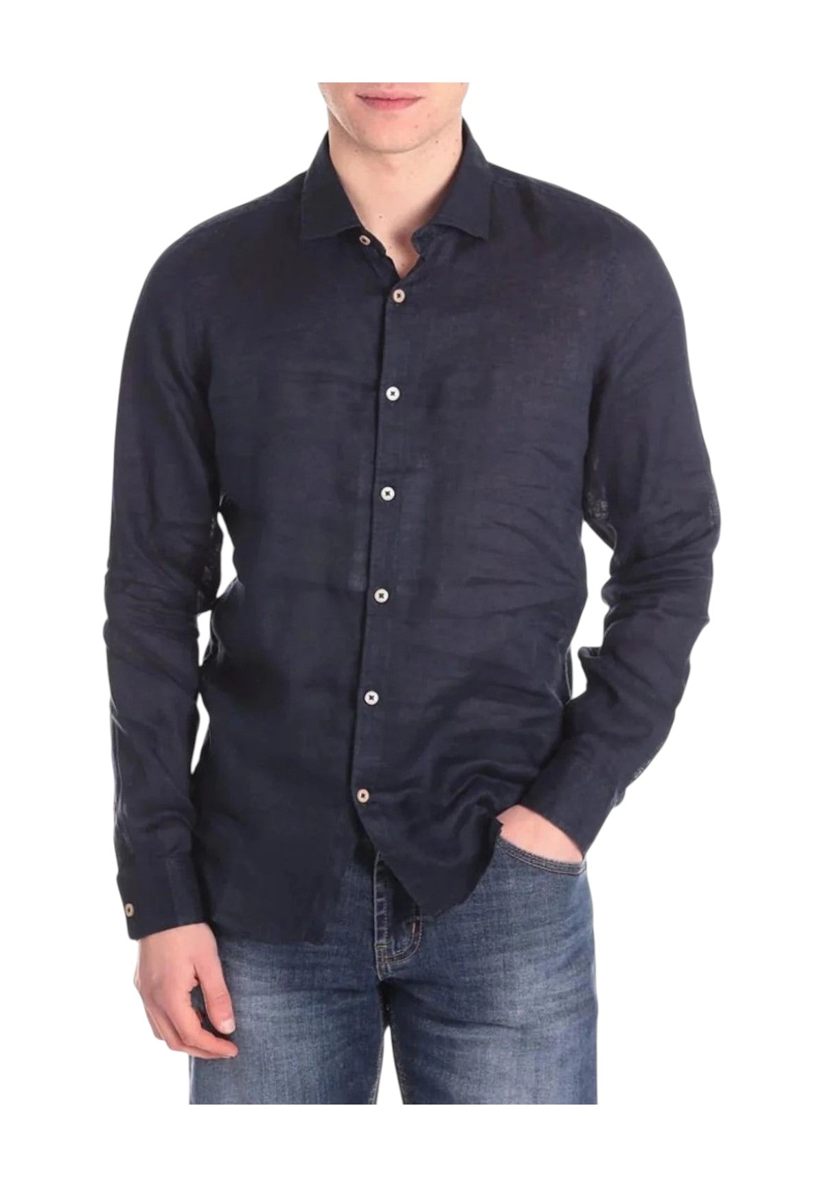 Camicia A Maniche Lunghe Mk13003 Blue