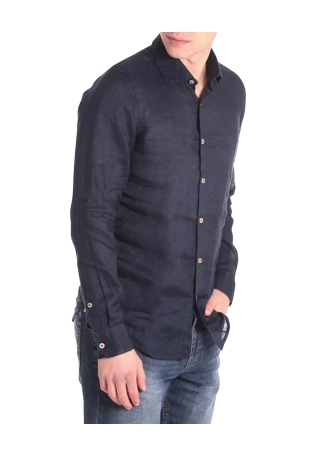 Camicia A Maniche Lunghe Mk13003 Blue