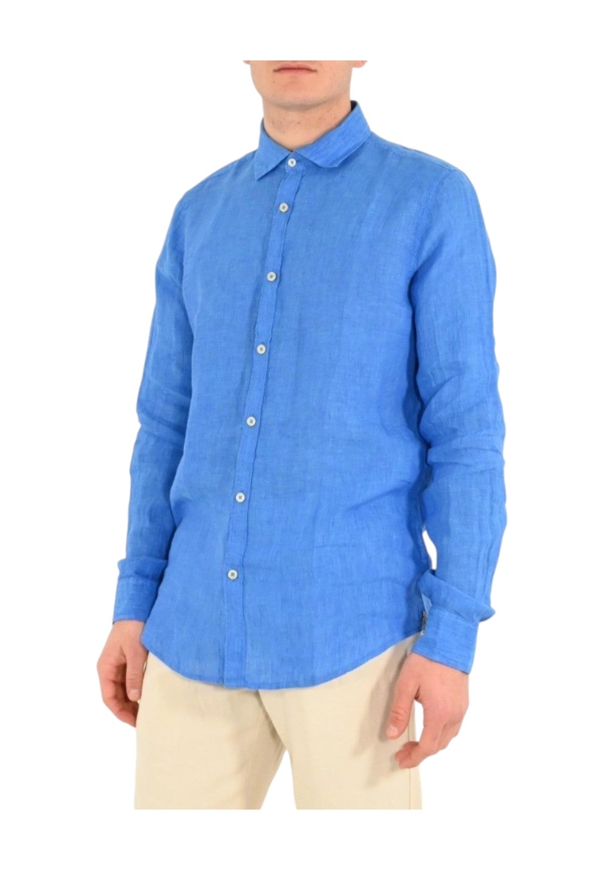 Camicia A Maniche Lunghe Mk13003 Bluette