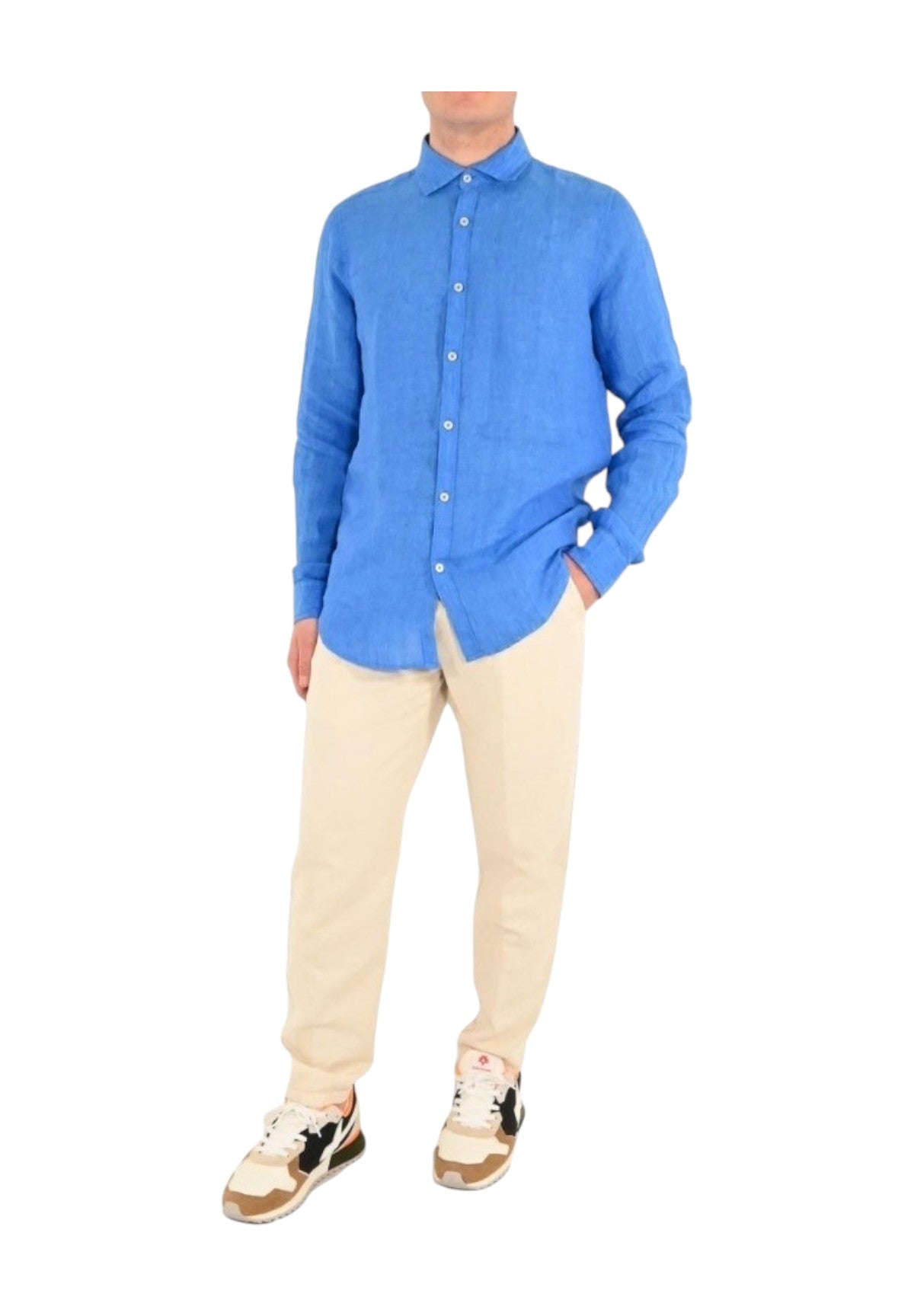 Camicia A Maniche Lunghe Mk13003 Bluette