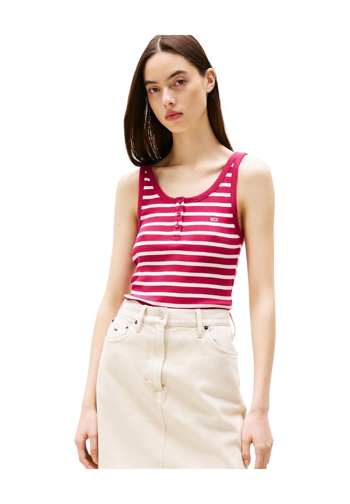 Canotta Dw0dw19492 Brilliant Berry, Stripe