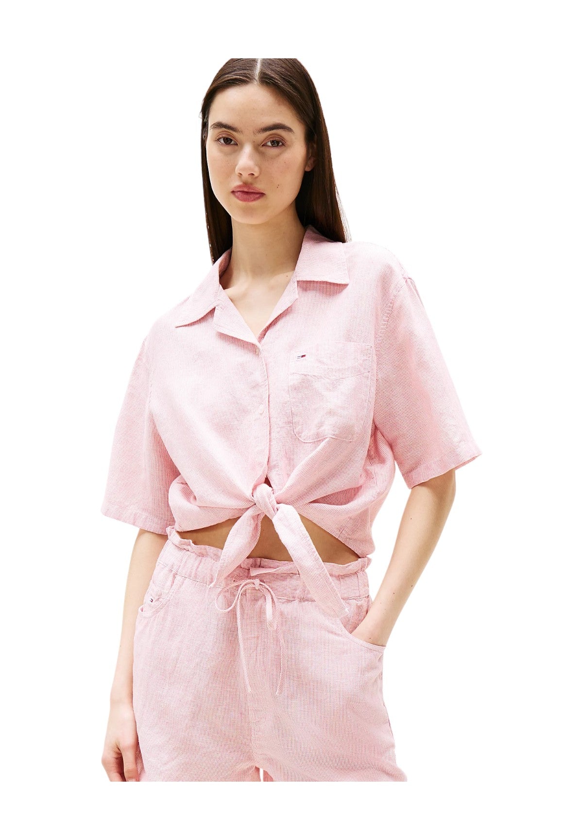 Camicia A Maniche Corte Dw0dw20286 Precious Pink, Stripe