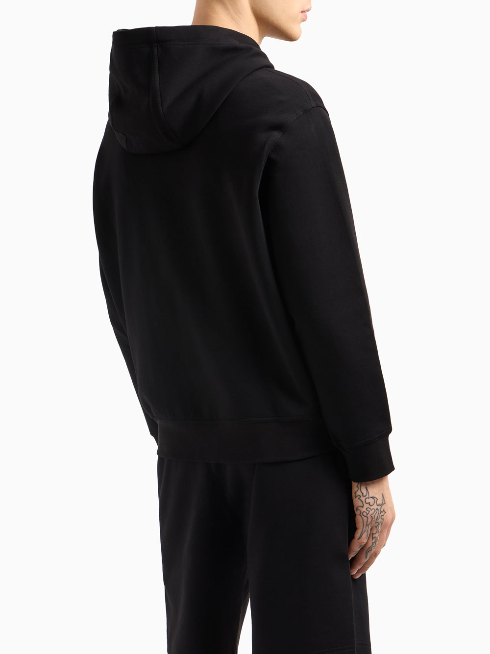 Felpa Full-Zip con Cappuccio Felpa con zip e logo ricamato XM000371 Black