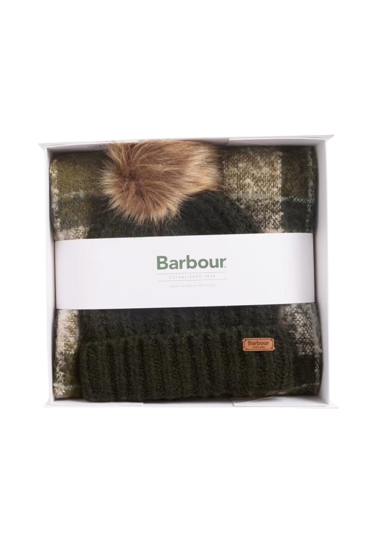 Set Regalo Saltburn Beanie & Tartan Scarf LGS0077 Ancient Loden, Dk Green