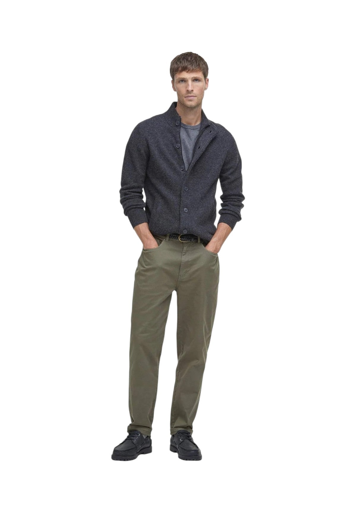 Cardigan Patch MKN0731 Charcoal Marl