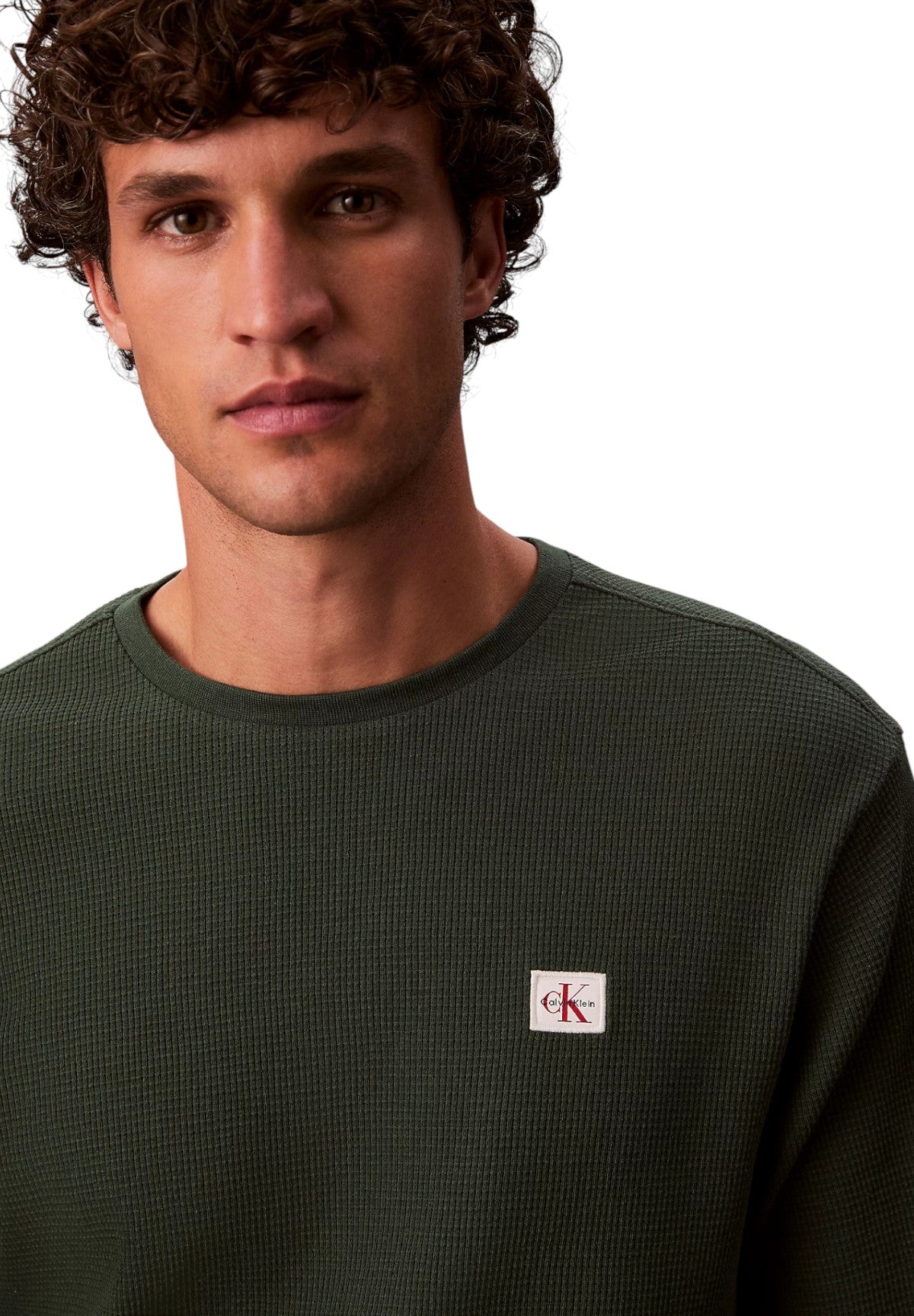 T-shirt a Maniche Lunghe Waffle Badge Crew LV040EM217 Sycamore