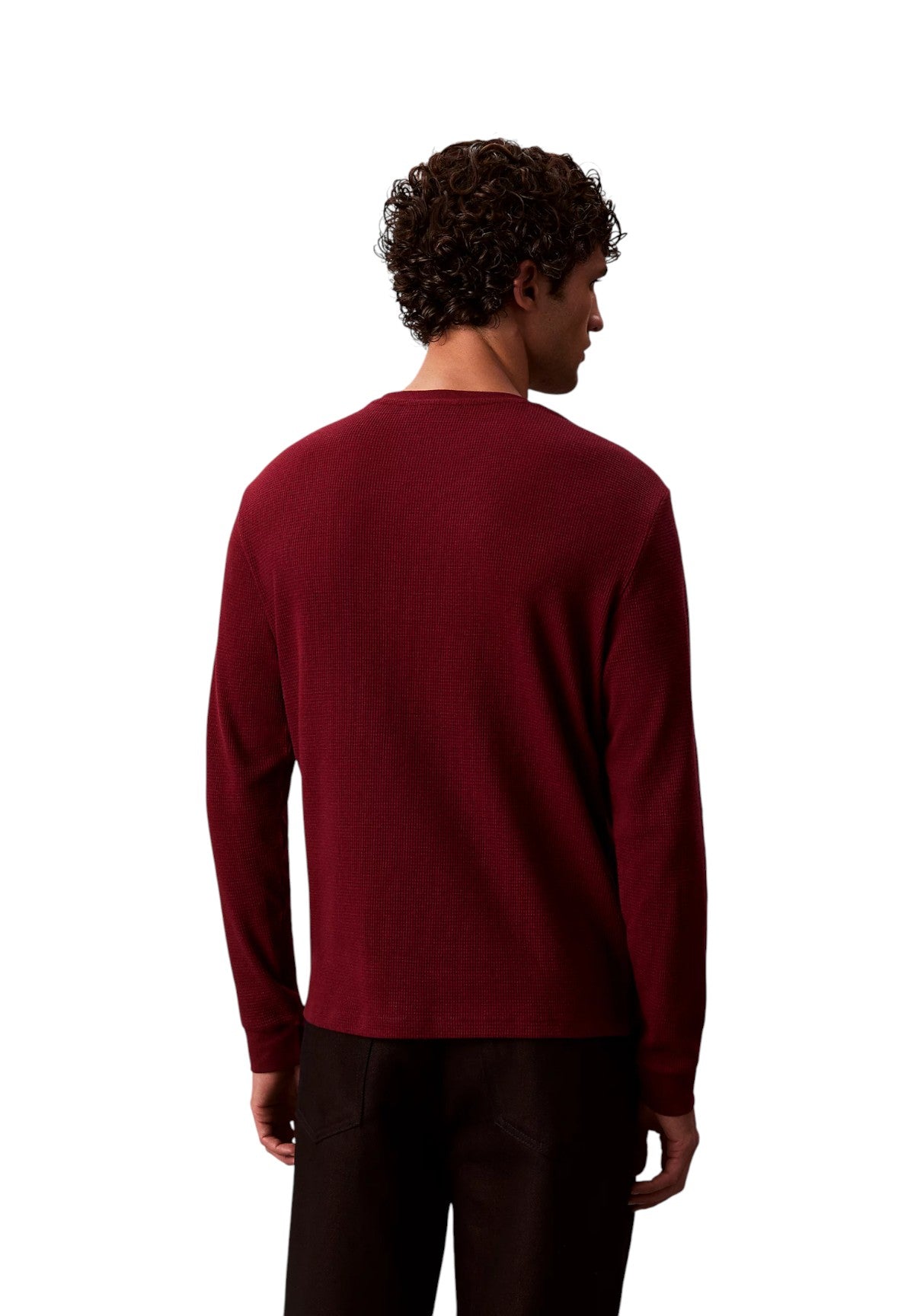 T-shirt a Maniche Lunghe Waffle Badge Crew LV040EM217 Renaissance Red