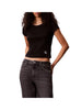 Calvin Klein Jeans T-shirt a Maniche Corte A- Woven Label 2X2 R LV047C200G Black