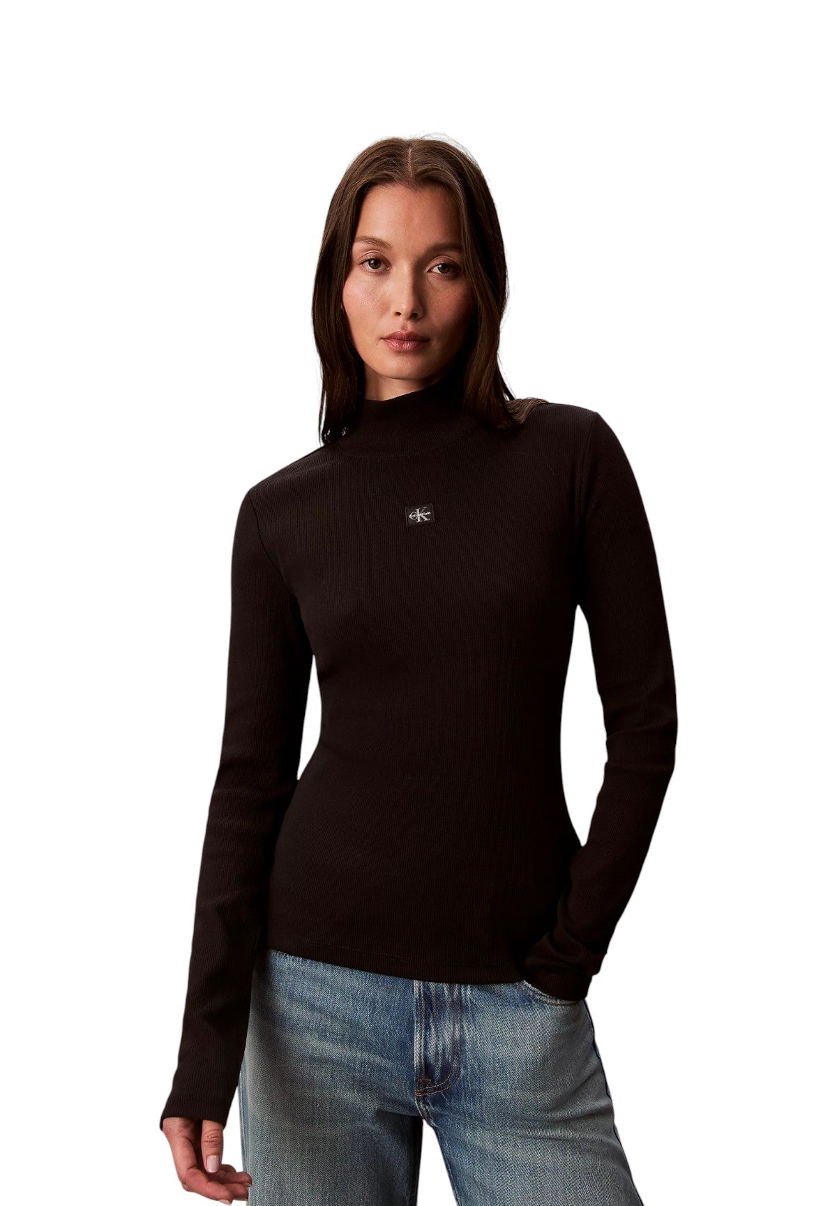 Maglione Collo Alto Ls Woven Label Turtl LV047D203G Black