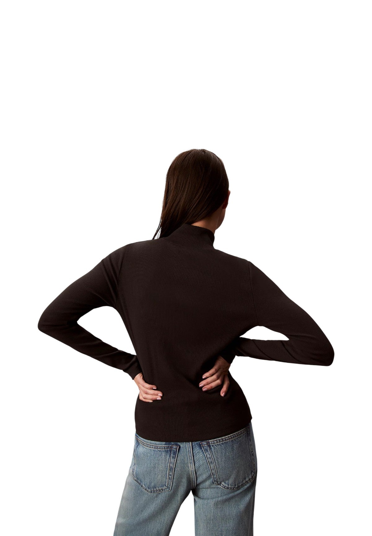 Maglione Collo Alto Ls Woven Label Turtl LV047D203G Black