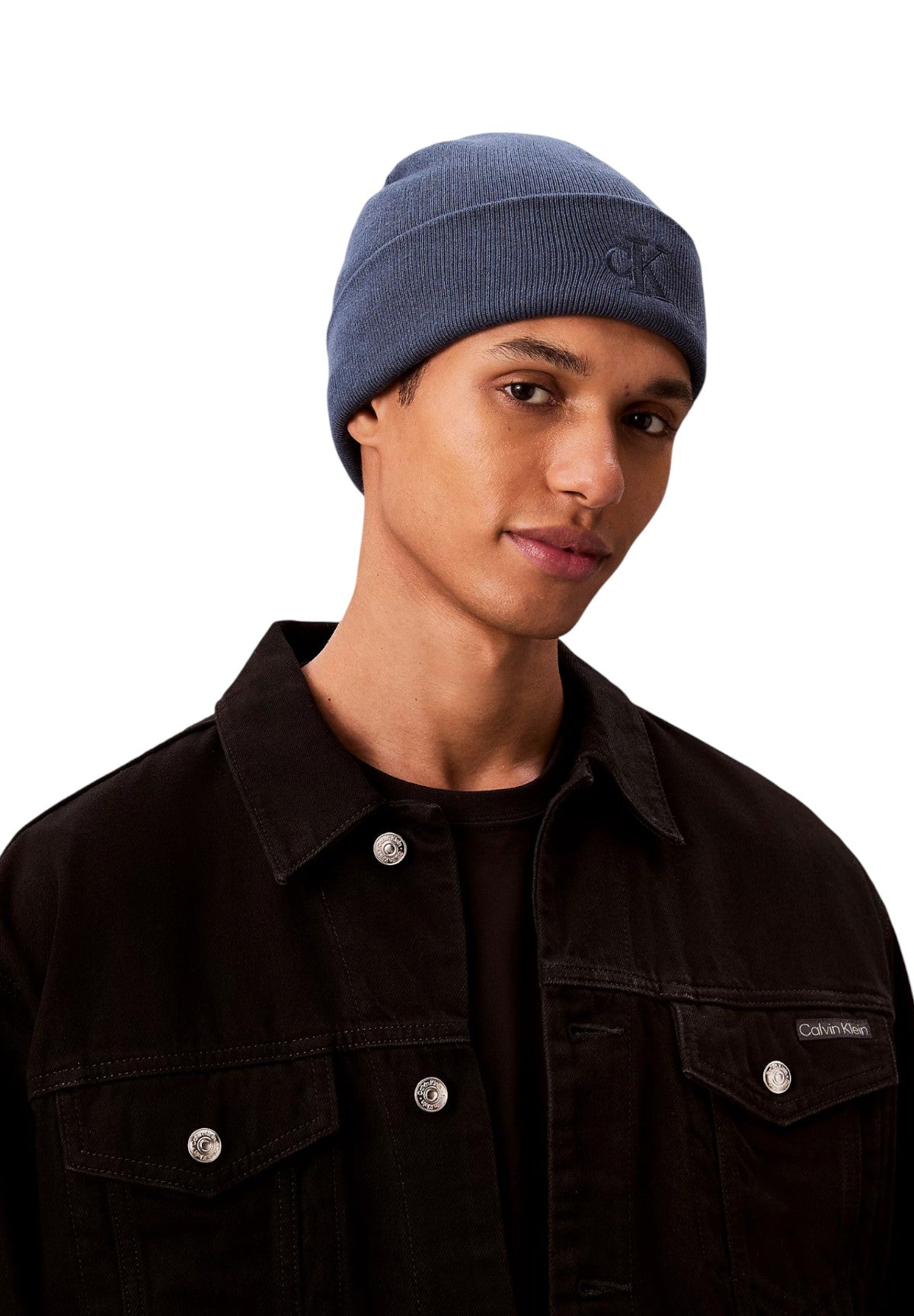 Cappello Ck Fine Rib Beanie LV04D8020G Dark denim