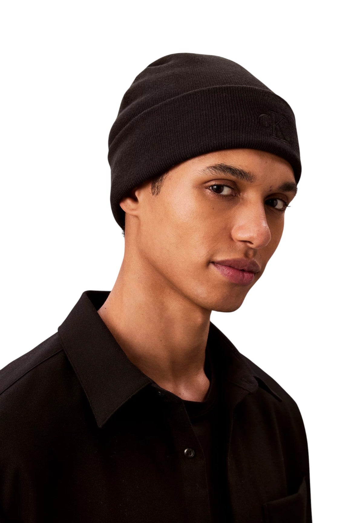 Cappello Ck Fine Rib Beanie LV04D8020G Black