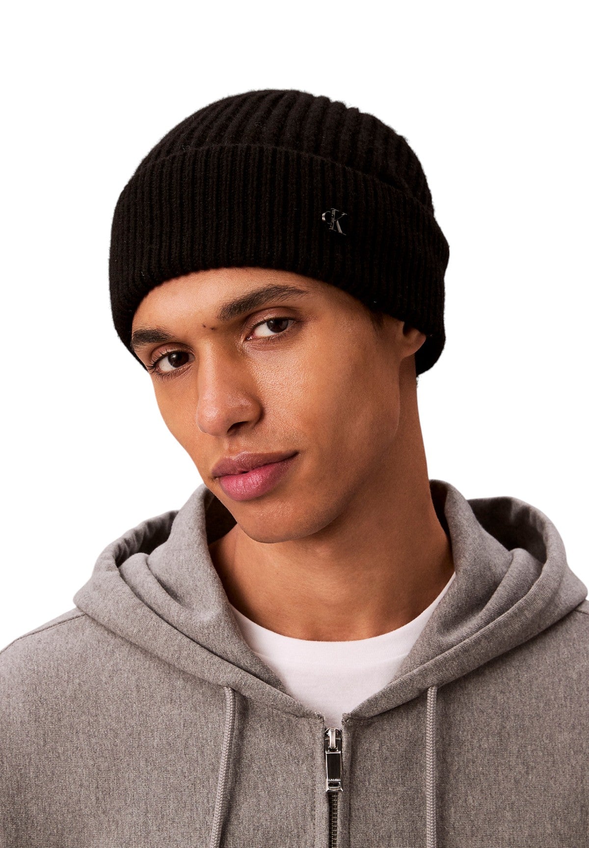 Cappello Ck Metal Wool Beanie LV04D8032G Black