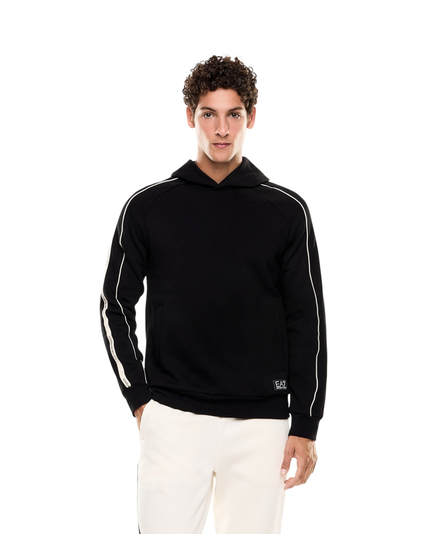 Felpa Pullover con Cappuccio 7M000972 Black