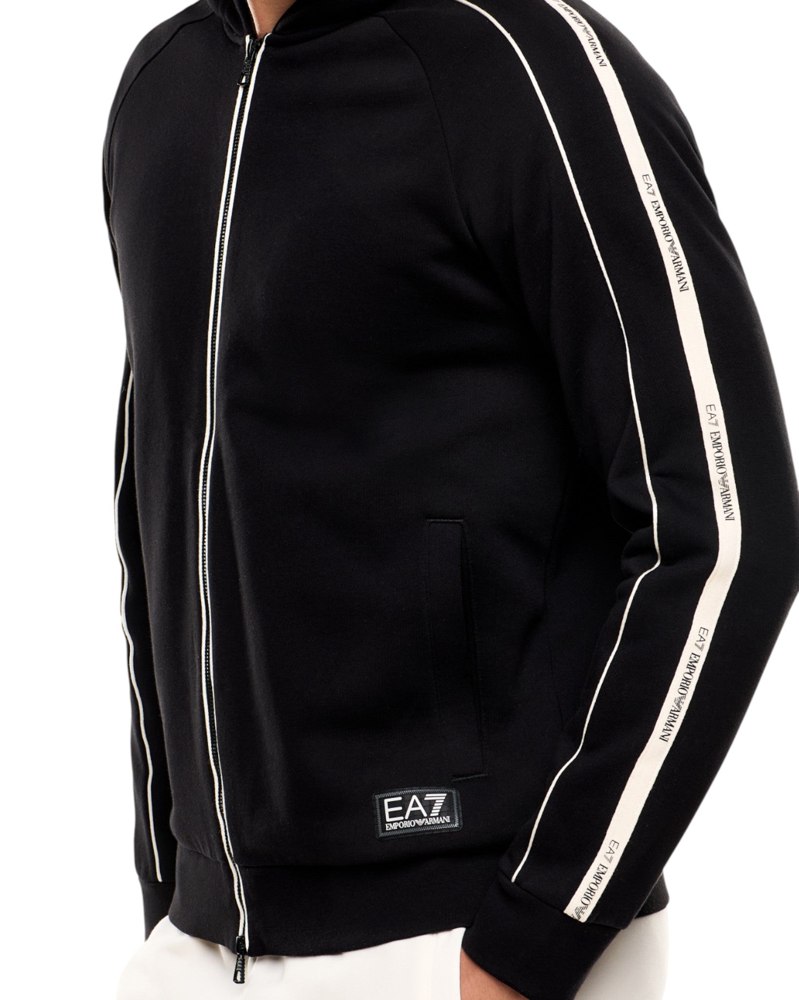 Felpa Full-Zip con Cappuccio 7M000973 Black