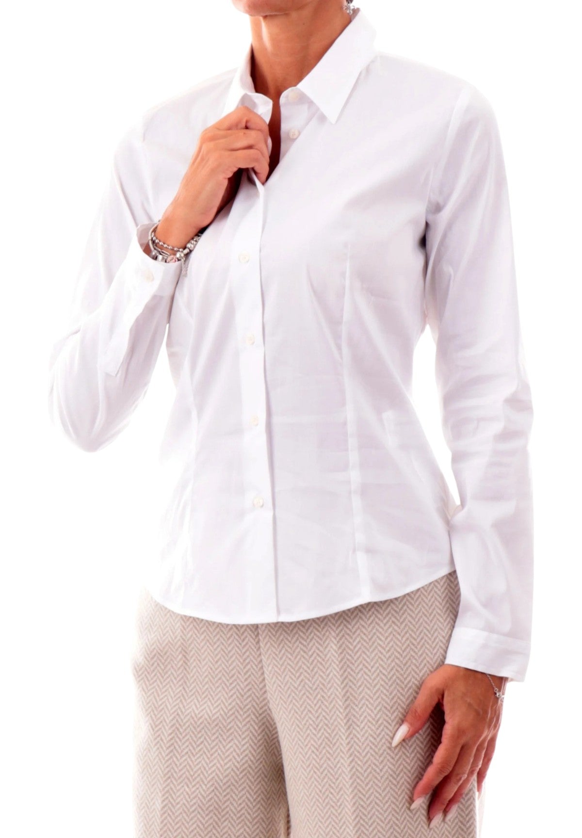 Camicia a Maniche Lunghe CRUNA1 Bianco
