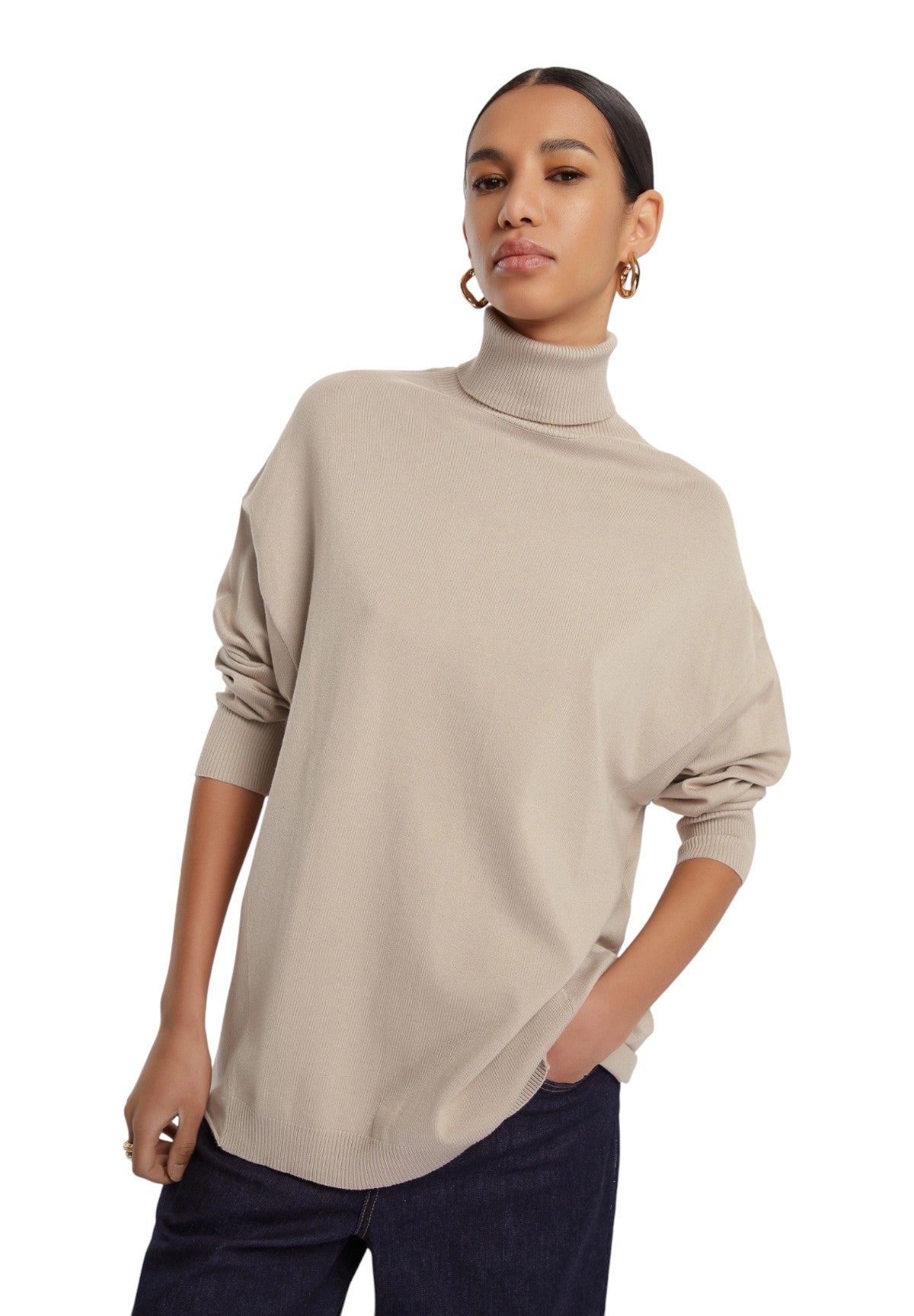 Maglione Collo Alto 2525366081200 TRENTO Sabbia