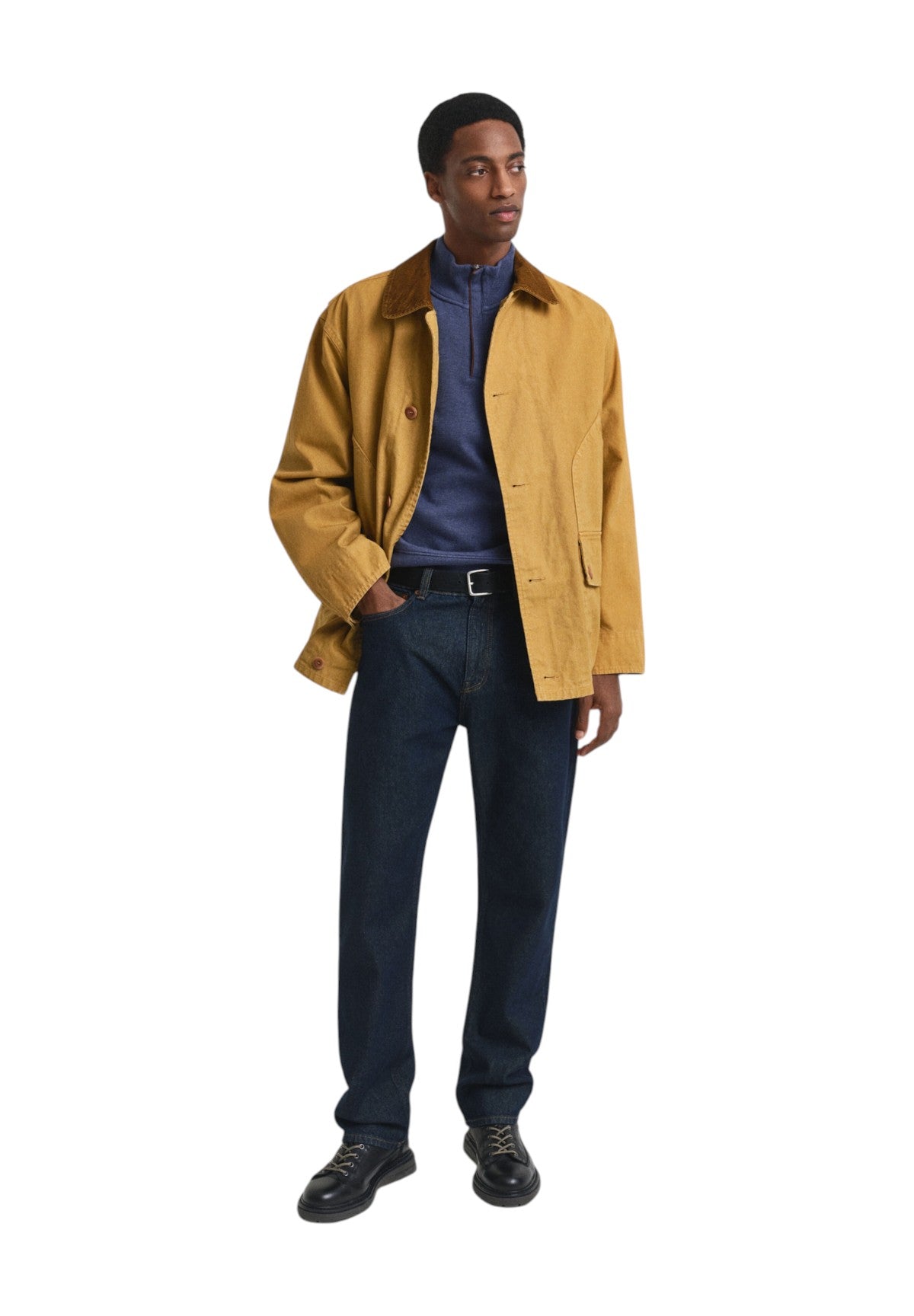 Maglione Collo Alto Ribbed Half Zip 2068028 Dark Jeansblue Melange