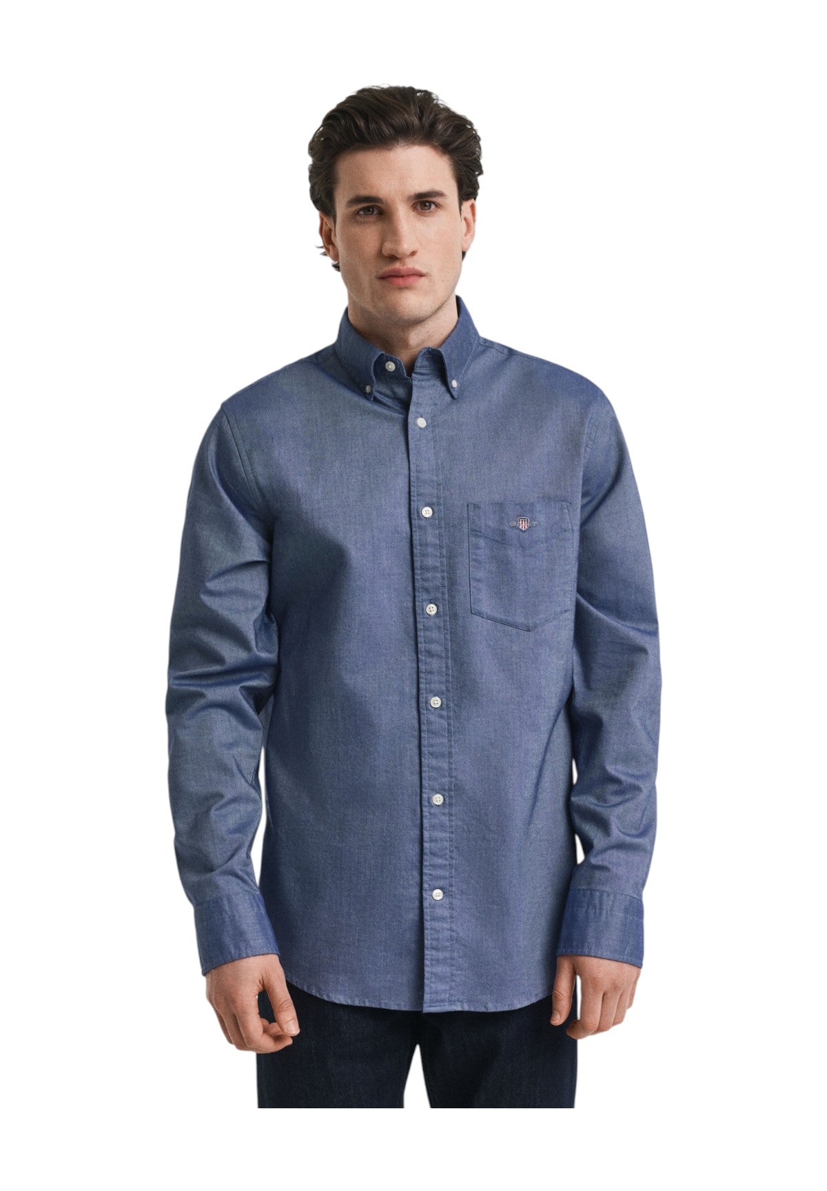 Camicia a Maniche Lunghe Classic Oxford 3000200 Persian Blue