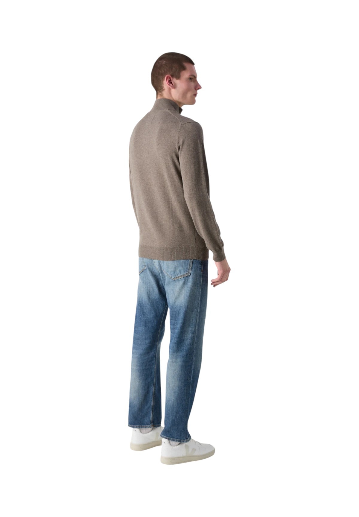 Maglione con Scollo a V 8060069 Dark Hazelnut Melange