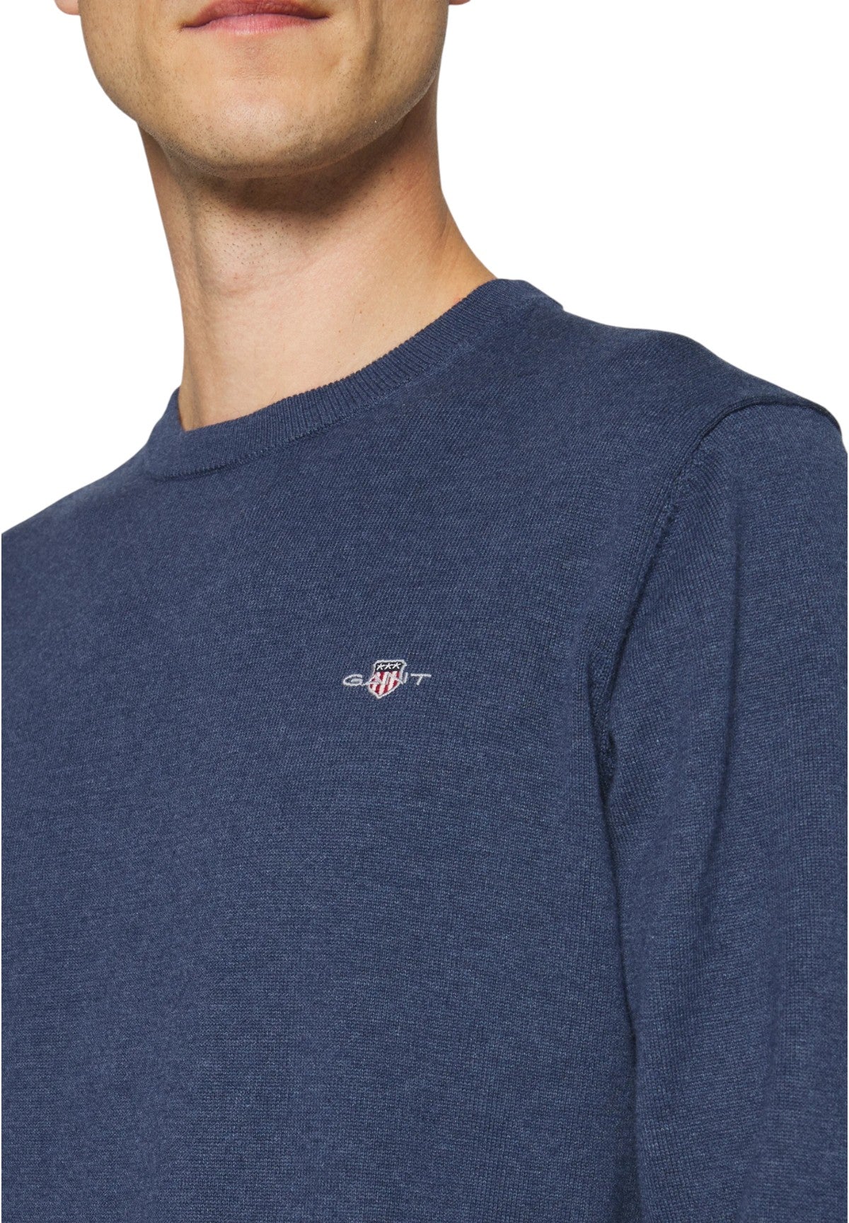 Maglione con Scollo a V 8060069 Dark Jeansblue Melange