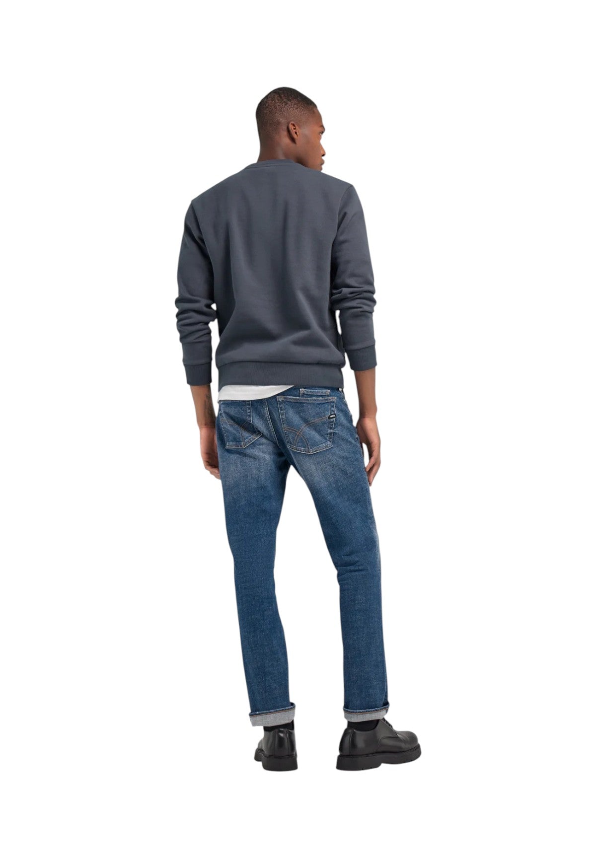 Jeans Albert Plus Denim Crosshatch B0034 Stone Wash Med
