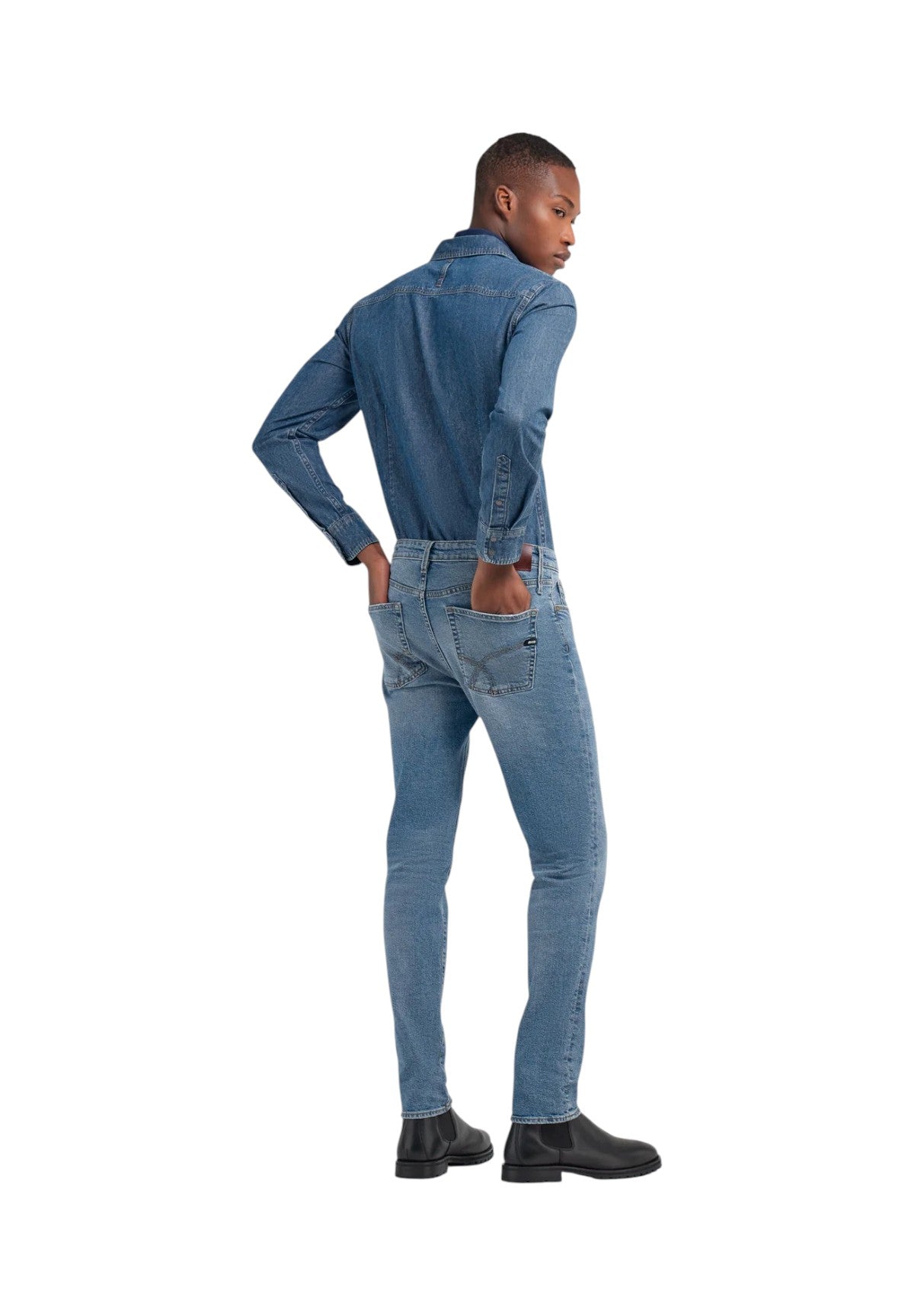 Jeans Sax Zip Rev B0551 Stone Medium