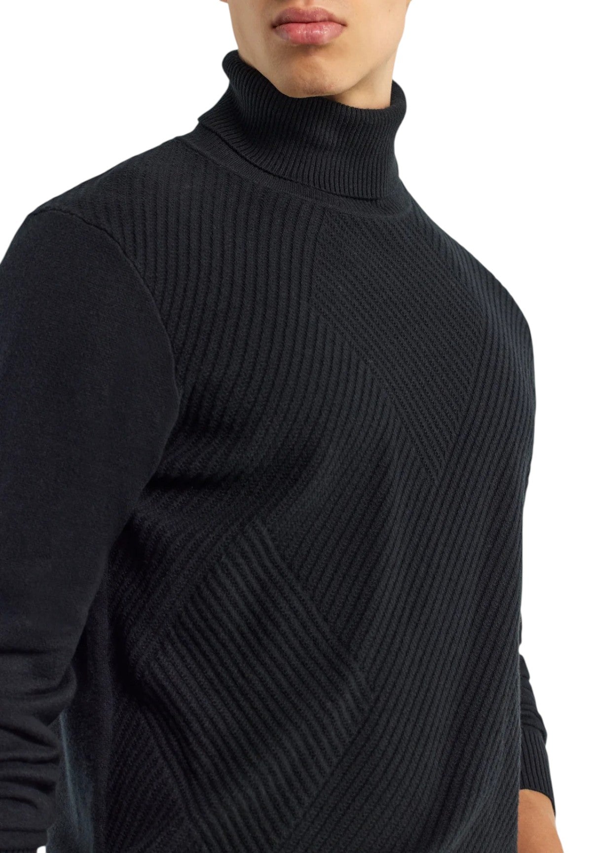 Maglione Collo Alto Timo Neck B0905 Black