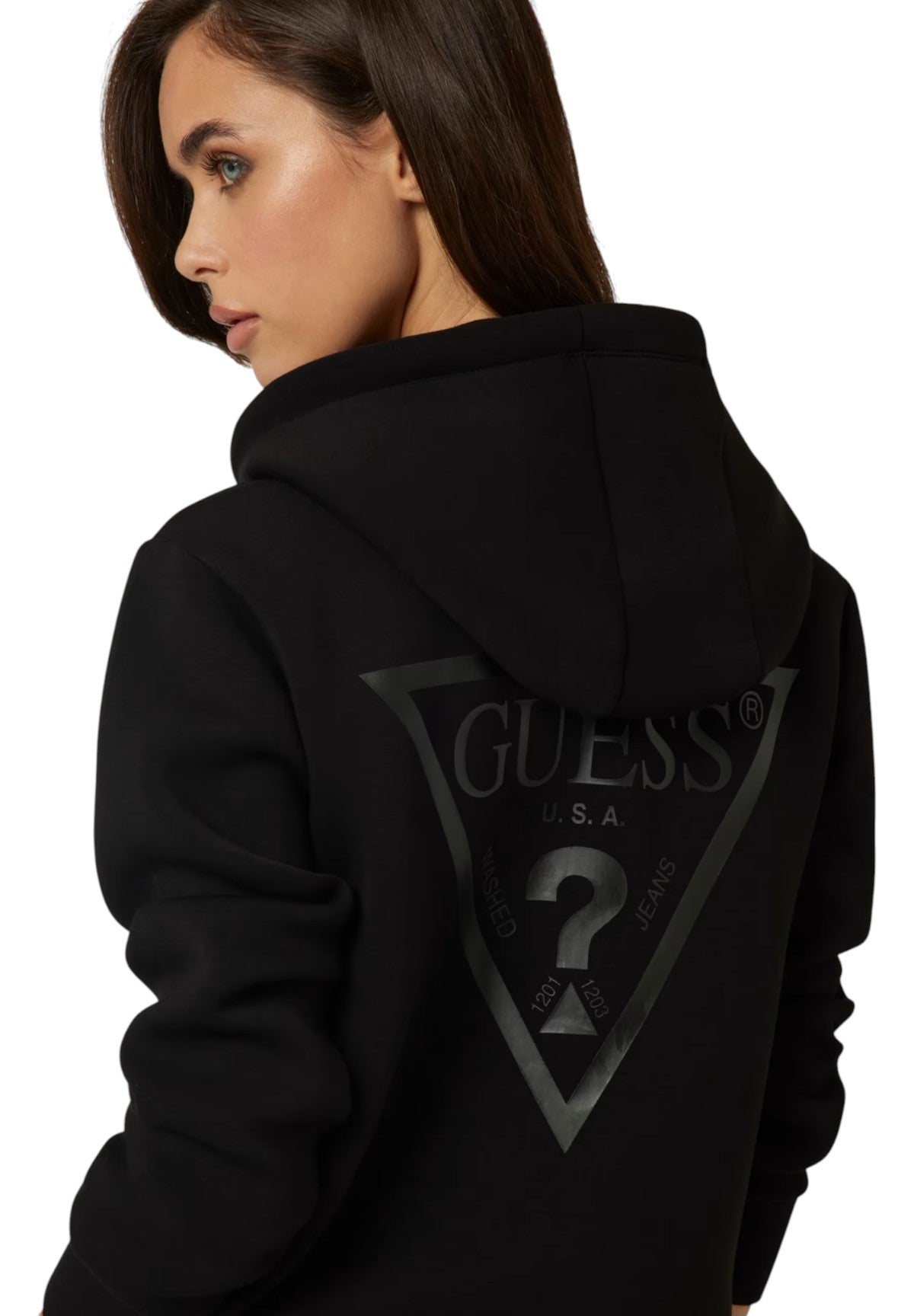 Felpa Full-Zip con Cappuccio Scuba V3RQ11 Jet Black A996