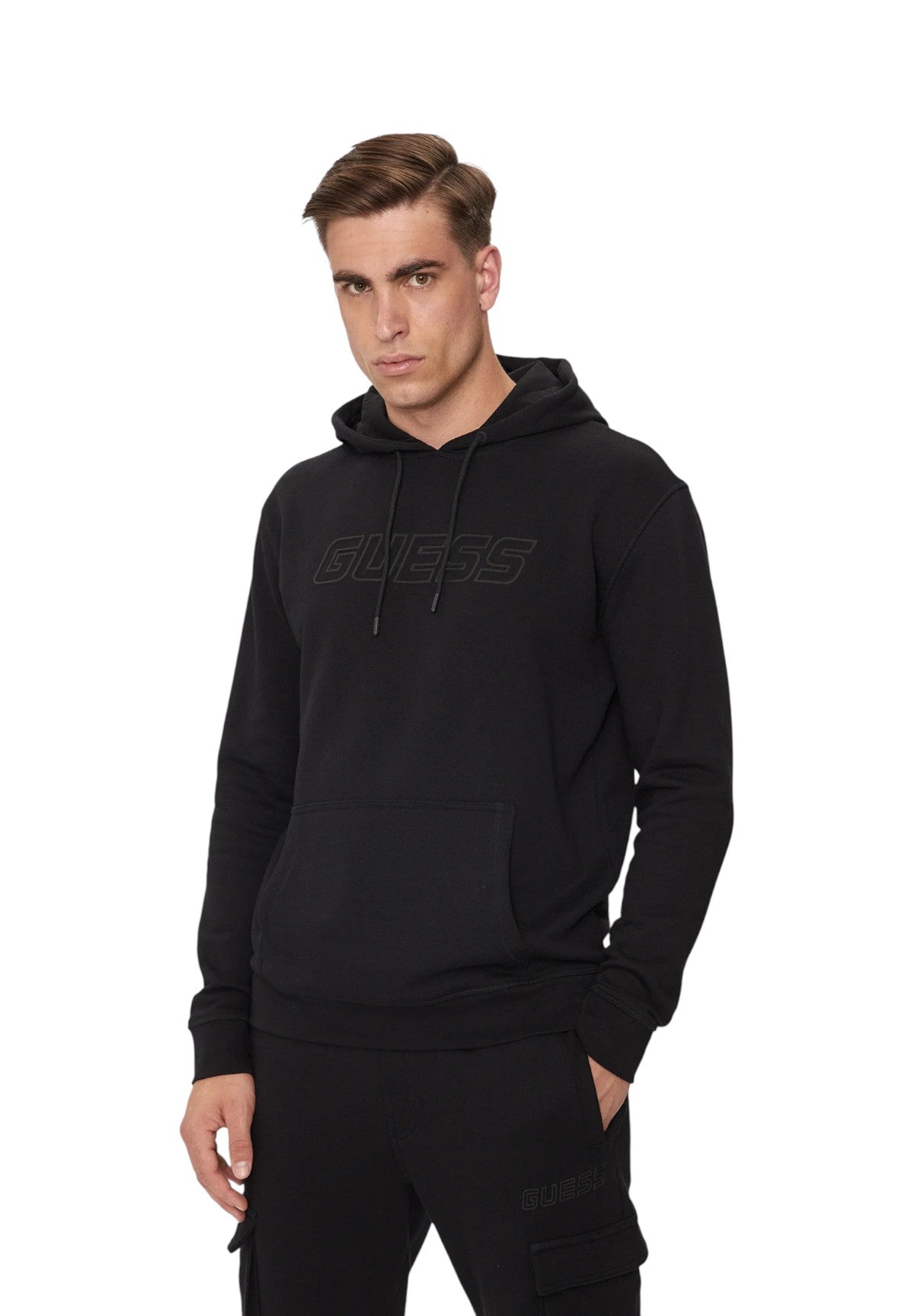 Felpa Pullover con Cappuccio Aldwin Z4YQ12 Jet Black A996