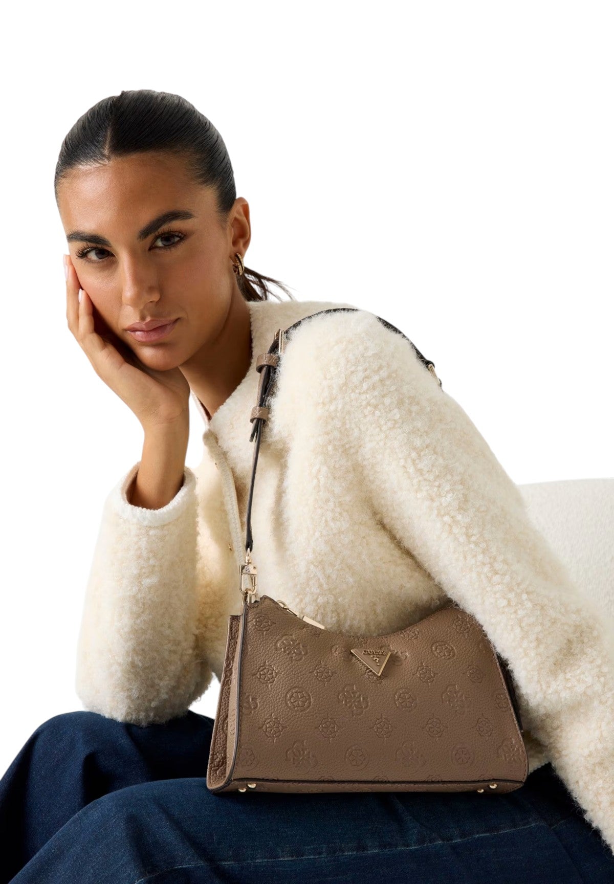 Borsa a Spalla Cresidia 4G HWPD98 Dark Taupe Logo