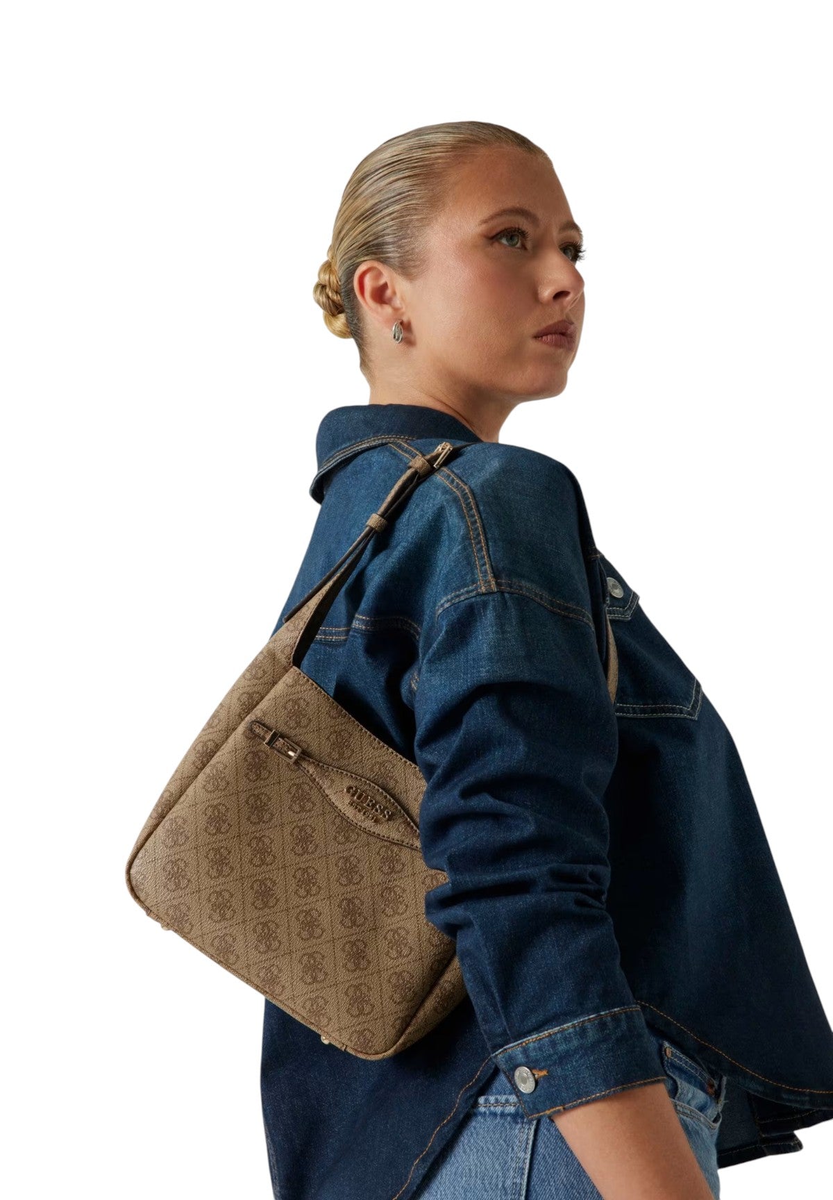 Borsa a Spalla Katya 4G HWSG96 Latte Logo