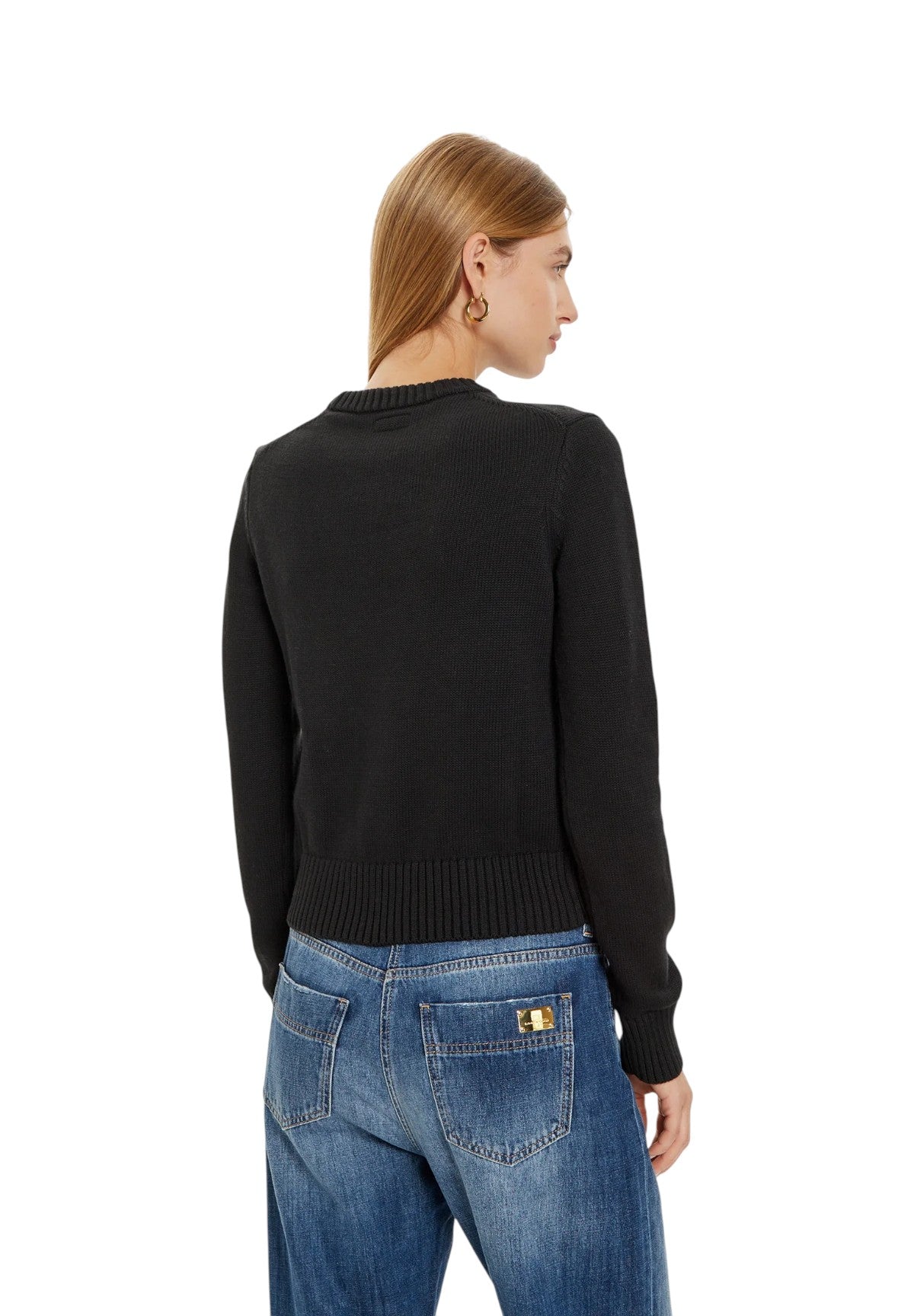 Maglione Girocollo W4BR10 Jet Black A996