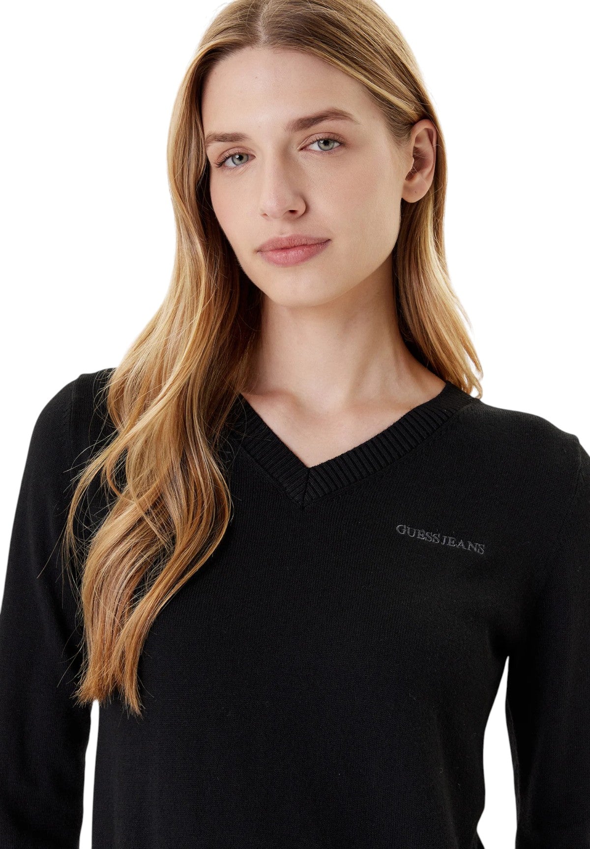 Maglione con Scollo a V W4BR84 Jet Black A996