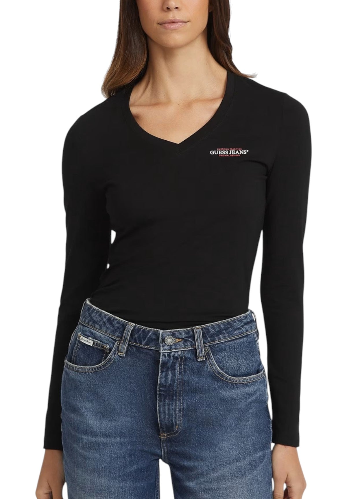 T-shirt a Maniche Lunghe W4YI21 Jet Black A996