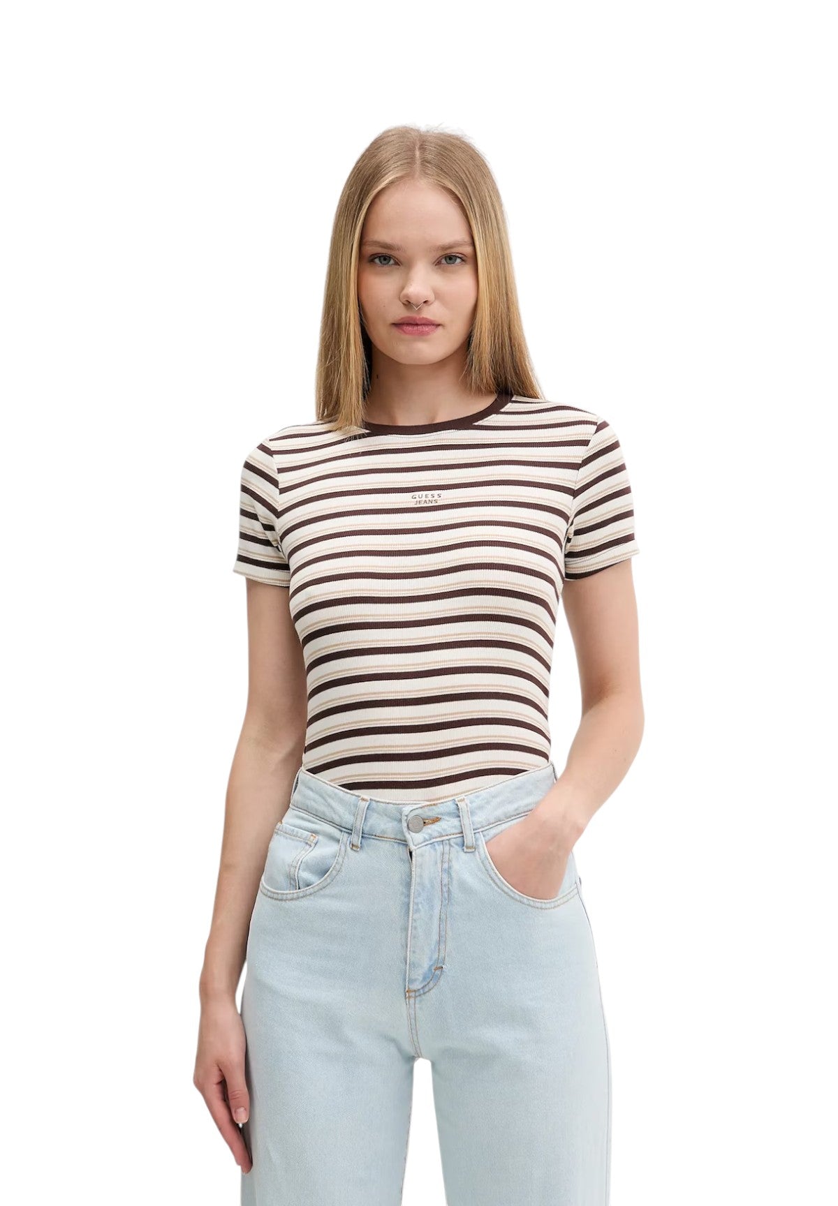 T-shirt a Maniche Corte W5BP52 Biscotti Multi Strip