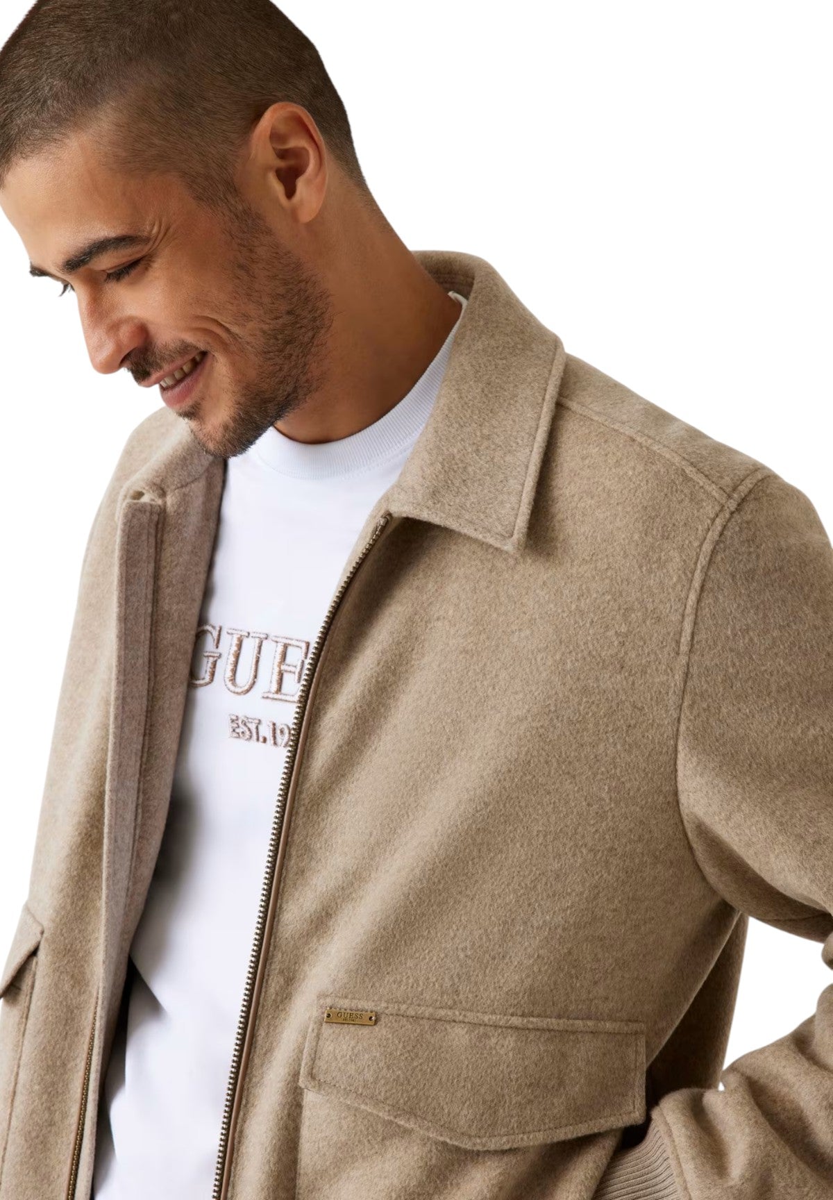 Giacca Misto Lana Melton M5BL2K English Brown Heathe