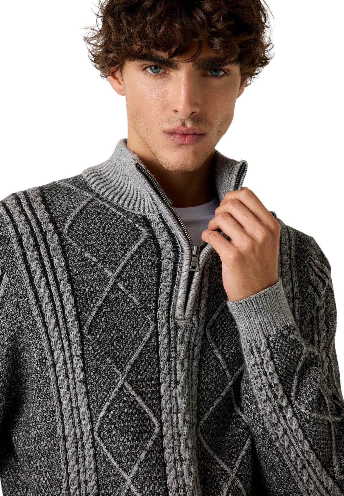 Maglione Collo Alto M5BR44 Jet Black Multi