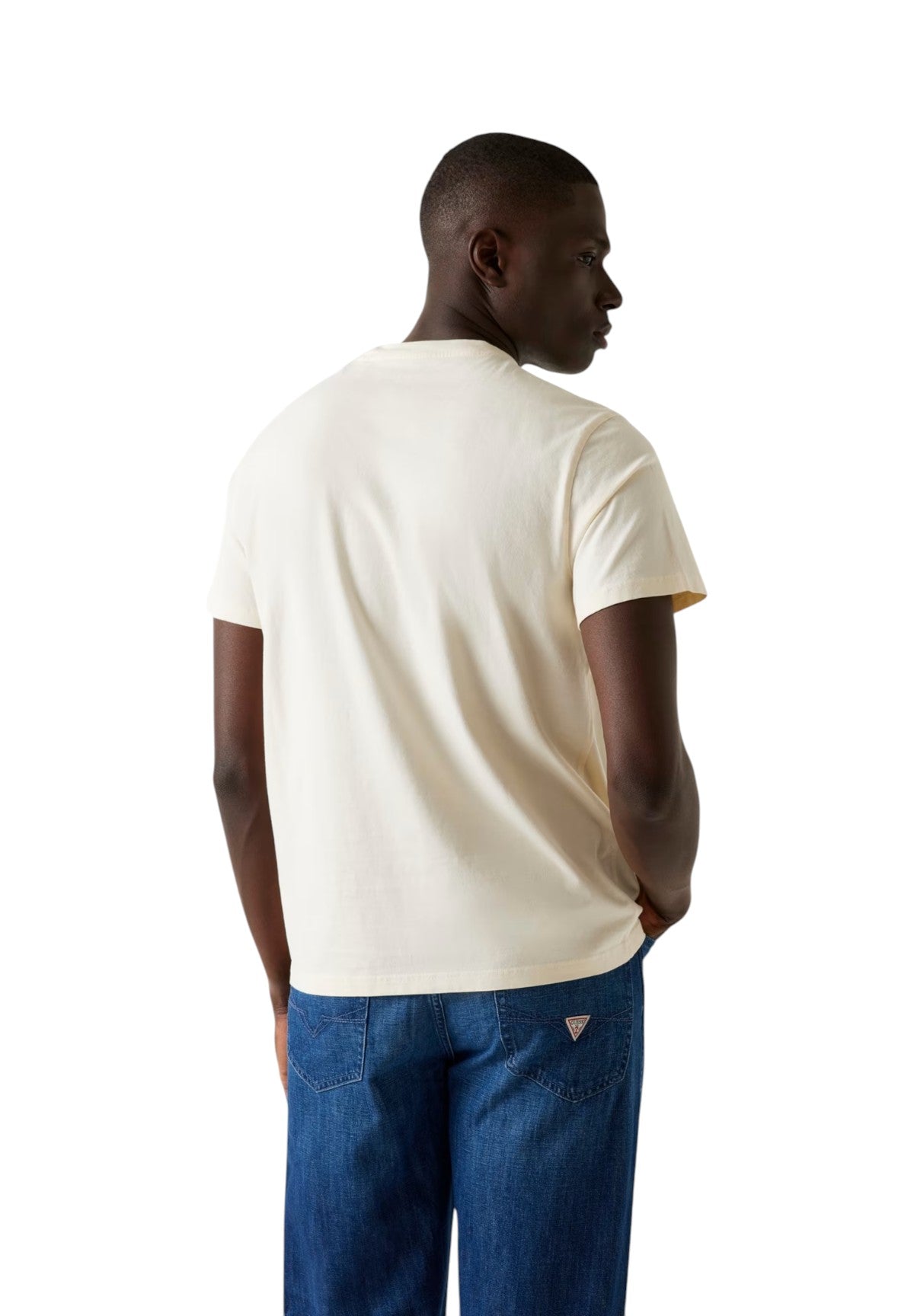 T-shirt a Maniche Corte Logo Frontale M5YI17 Pearl white