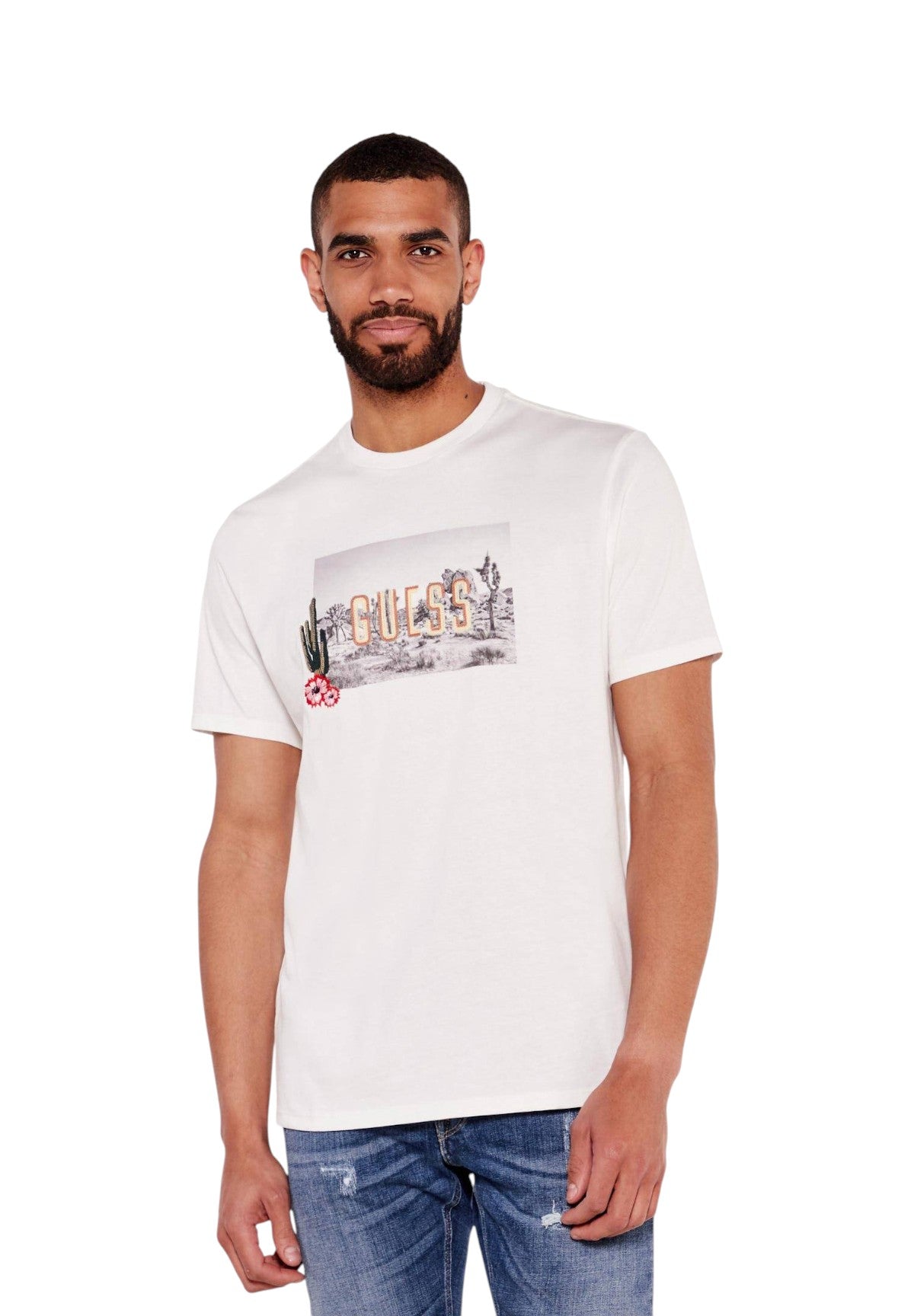 T-shirt a Maniche Corte Cactus Garden M5YI45 Salt white