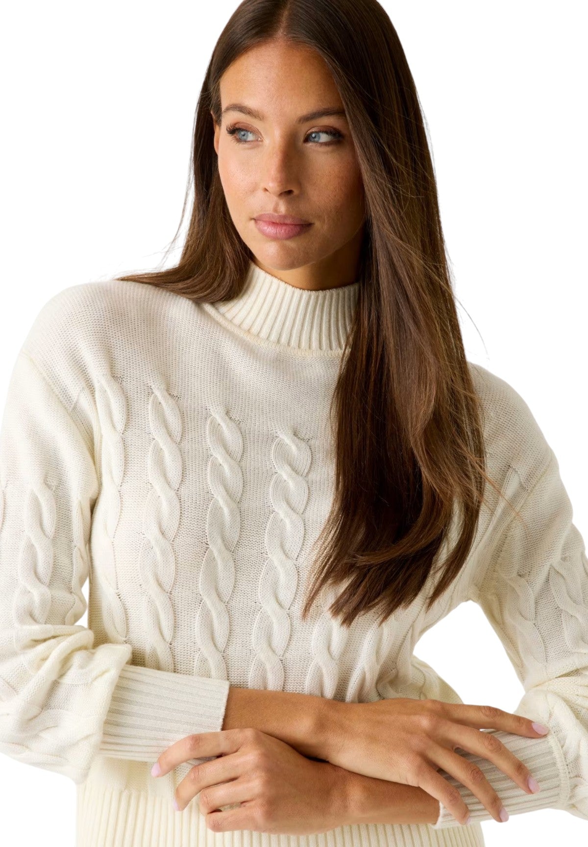 Maglione Collo Alto Elsa W5BR30 Cream White