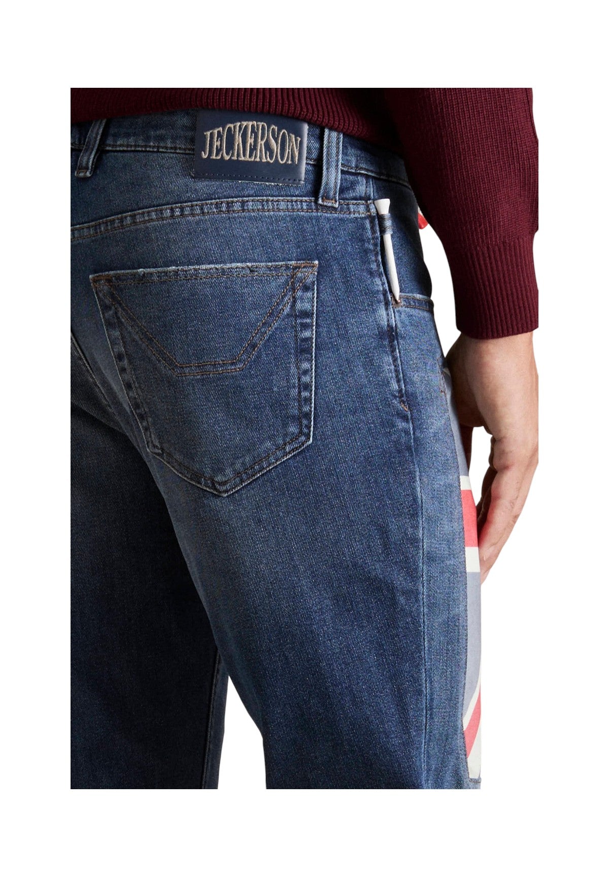 Pantaloni 5 Tasche Anniversary 5 Tasche ANNIV002 Blu Scuro Toppe Uk Colorata